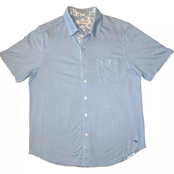 Men's TOMMY BAHAMA "Island Zone" Blue Short Sleeve shirt. Sz. Large. - Picture 1 of 6